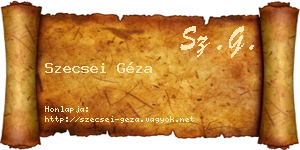 Szecsei Géza névjegykártya